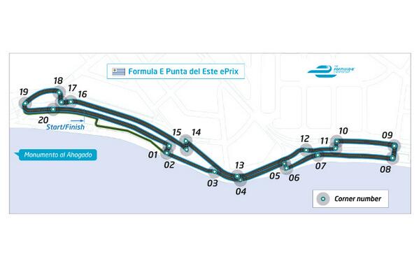 Here is the layout for the Punta del Este ePrix! The race will take place December 13 2014 #FormulaE