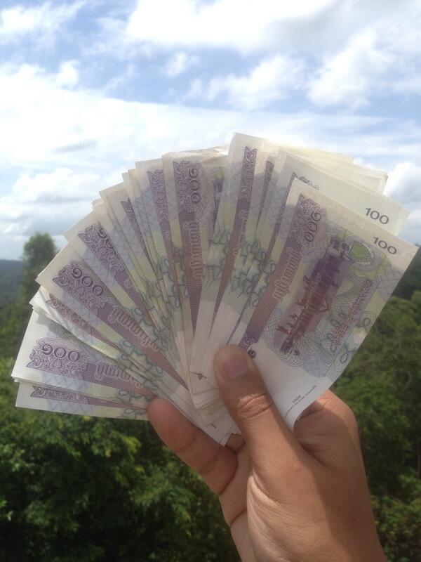 YoungMoneyChina's tweet photo. To say the #currency in #Cambodia is weak is an understatement. This is 1 usd in local #money. #import #export http://t.co/uGGFvv1NMw