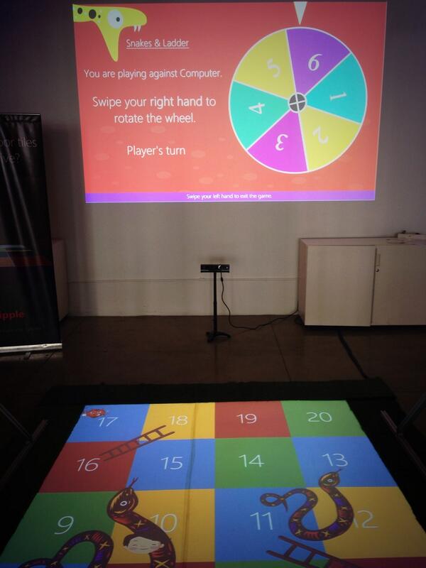 Adellelin's tweet image. Floor to screen control possibilities-Snakes&ladders via #ripple & kinectv2 #KinectForWindows #nuicen #Codeliberation