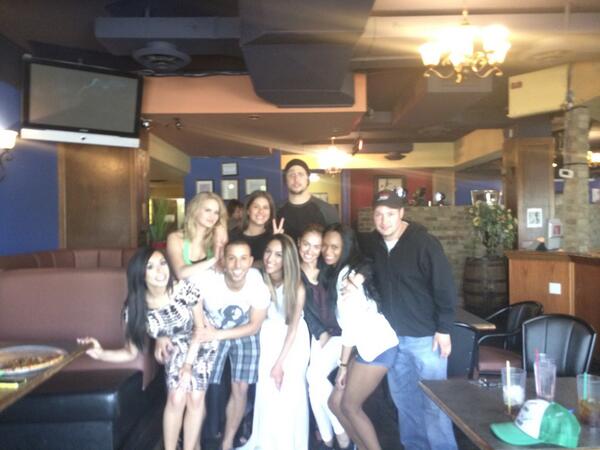 theikawong's tweet photo. The fam - dying laughing at @NotesV bunny ears behind @NedaBBCAN lol http://t.co/f0FIrTrKhx