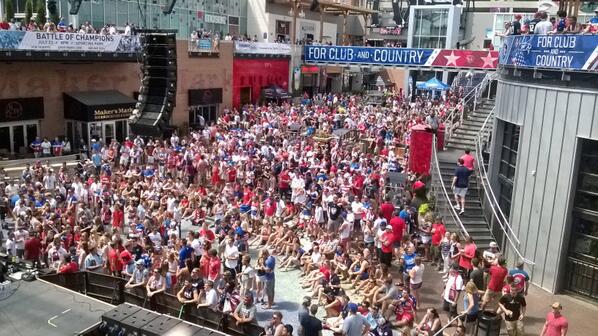 Hundreds turn out at the P&amp;L District for a WCup watch party as the U.S. plays Portugal. kansascity.com/sports/mls/art…