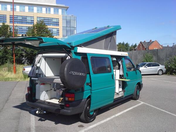 Emerald catches the rays yesterday. 200W of #solar power to the inverter. Great for charging laptops and cameras