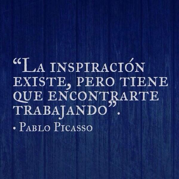 AleBeglobal's tweet photo. La inspiración existe, pero tiene que encontrarte trabajando by #Picasso #emprendedores #talento #coaching http://t.co/2L44DLEo6a