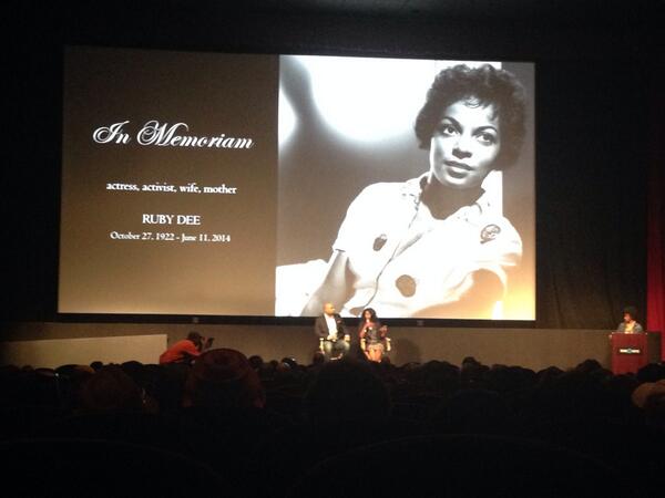 TheKeeshaB's tweet image. Just watched #LEWithRubyDee at #ABFF2014 and it was superb! Beautiful tribute @mutaali !!