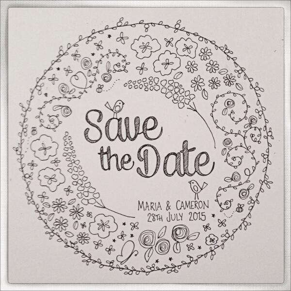 brandrebelart's tweet photo. Beautiful hand drawn stationery designs - perfect for the quirky or vintage loving bride #weddingoclock http://t.co/1gVfLEZpGF