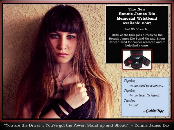 #StandUpAndShout  Help fight cancer AND honor the memory of <a href="/OfficialRJDio/">Official Dio</a>  Go get ur wristband NOW!
