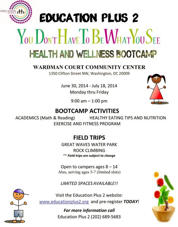 EducationPlus2's tweet photo. Education Plus 2 Summer Boot Camp starts June 30, 2014 http://t.co/iqg2j0YHel