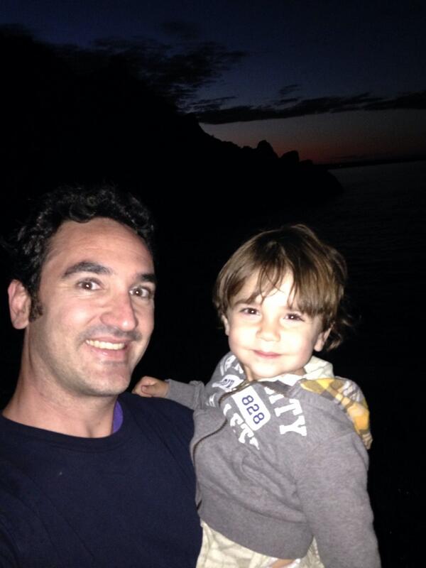 drwebstein's tweet image. Just tossing rocks into the ocean at sunset with my boy. No big deal.