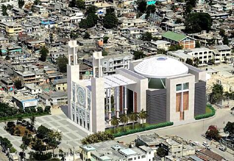 yourichevry's tweet photo. Cathédrale de Port-au-Prince avant le séisme et le nouveau plan de reconstruction http://t.co/JjHNhcYCOF
