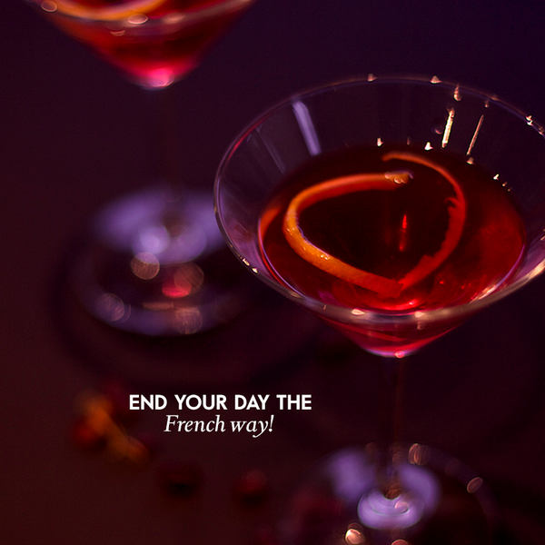 Visit us between 5pm and 7pm and enjoy <a href="/manufeildel/">Manu Feildel</a>'s Cosmo cocktail, only $8 with complimentary canapés.