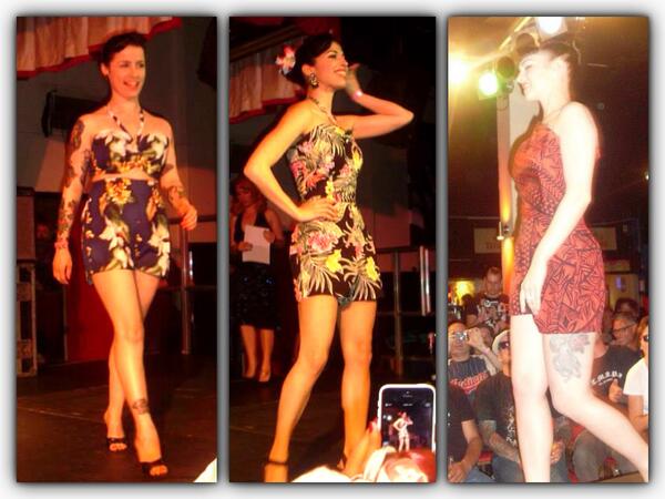 Check out our Hawaiian fabrics on stage at the Rockabilly Rave weekend. #rockabilly #fashion #vintage