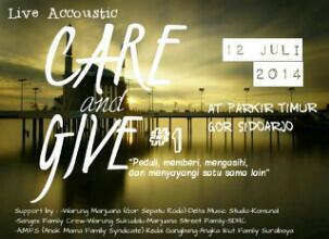 gigssda's tweet image. #eventsda "CARE AND GIVE" (Peduli dan memberi)  12 Juli 2014 at Lap parkir gor Sidoarjo. Info: @SIDOARJOHC