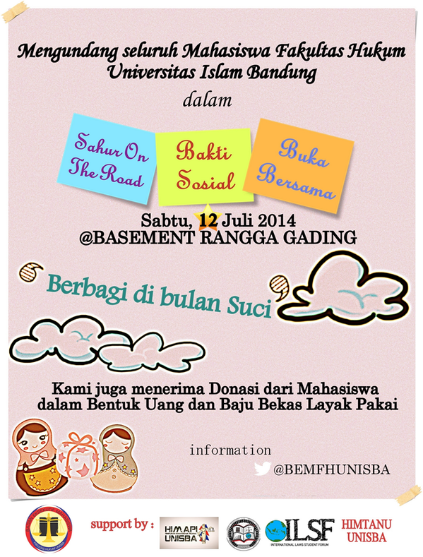 Mari merapat Mahasiswa FH UNISBA, <a href="/HimapiFHUnisba/">HimapiFHUnisba</a> , <a href="/HIMAPERFHUNISBA/">HIMAPER FH UNISBA</a> , <a href="/ILSFUNISBA/">ILSFUNISBA</a> &amp; @HimtanuFHUnisba