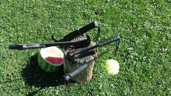 EoftheA's tweet image. How do you cut a watermelon. ..Gerber and Ontario Knife Works. ..#drunkhippster #dieinafire #FunInTheSun