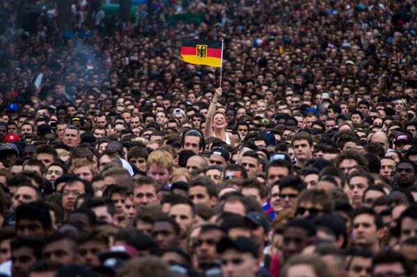 alex_ogle's tweet image. Great shot of a German fan in Paris celebrating Germany's World Cup win over France - by Ian Langsdon/EPA