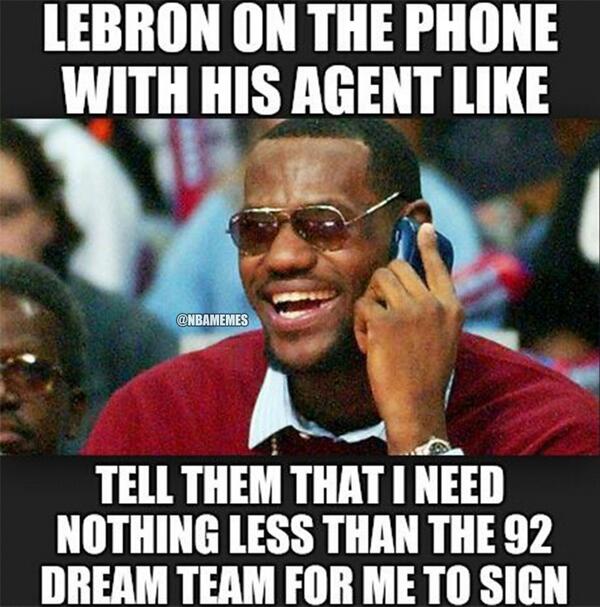 Nba Memes Lebron James Talking To His Agent Heat Http T Co Zaseugep3c