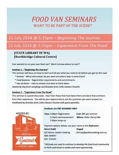 PerthFoodVan's tweet image. Hey @Perth_City do u want to start a food van? We're presenting seminars to show u how. Details in image @tweetperth