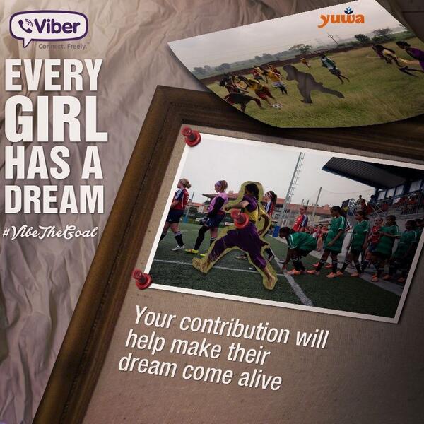 Viber_India's tweet image. With each message you send to your friends on viber, we donate to @YuwaFootball! #VibeTheGoal