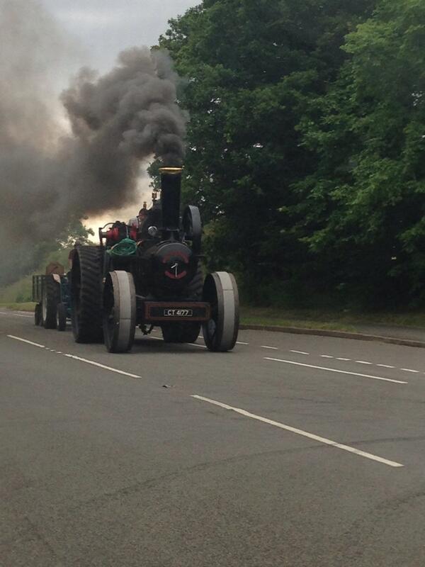 Repulse_Steam's tweet image. Another one of CT 4177 'Tiger' roading to Elvaston Steam Rally for this weekend elvastonsteam.co.uk