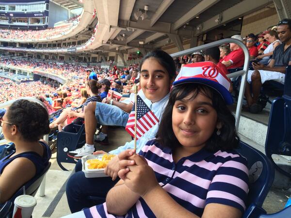 ThisWeekABC's tweet photo. #ThisWeek producer Imtiyaz Delawala's nieces at the Nationals ballpark! #ABC4th http://t.co/ghgq7YRoqm