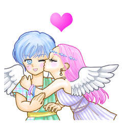 LINESOKUHOU7's tweet photo. 【LINEスタンプ】愛らしい天使たちのキス＆ハグ「かわいい天使や人魚、妖精たちのラブラブ＆ハッピースタンプ♪　」 https://t.co/JK59kn5FyY https://t.co/LzMemjnGXT