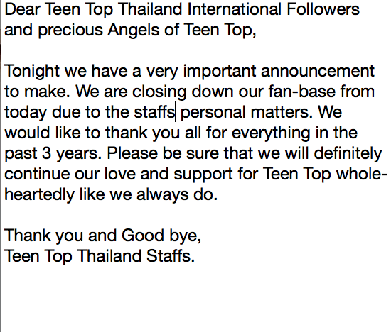 A very important announcement to our follower, please read ^^