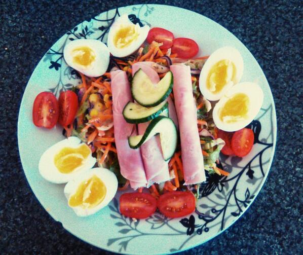 SWPrincess82's tweet image. Lunch, egg and ham salad with fat free dressing.:) #Slimmingworld