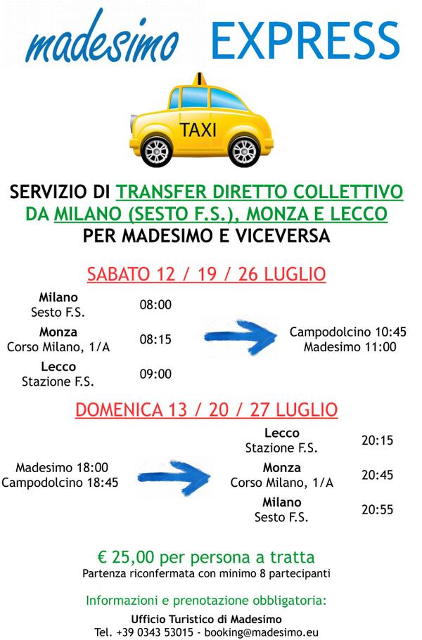 madebike's tweet photo. #madesimo express sabati e domeniche luglio agosto taxi collettivo da #MIlano #Monza #Lecco per #madesimo e ritorno http://t.co/QbiCfLsgCB