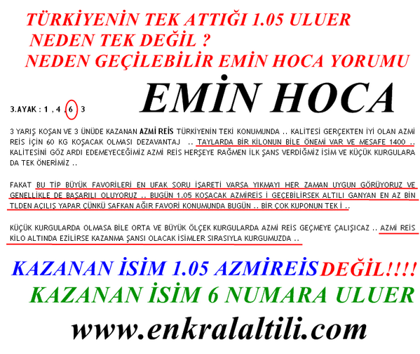 AT YARIŞININ EN KRALI EMİN HOCADAN TÜRKİYENİN TEKİ 1.05 GANYAN AZMİ REİS NEDEN KAZANAMAZ YORUMU MUHTEŞEM !!