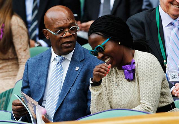 Physio_Yash's tweet photo. Samuel Jackson watching the Wimbledon final.... just making sure that SW19 is safe from Loki's attack..lol http://t.co/P2VKYGEEvP