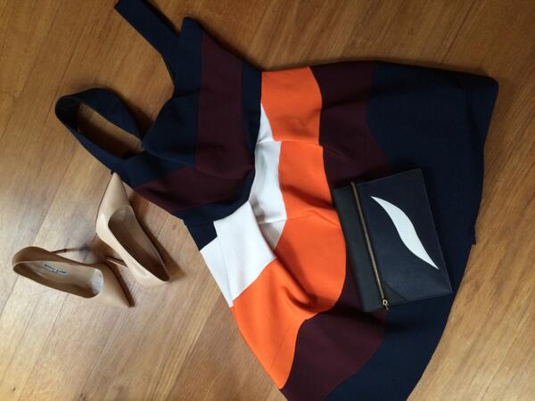 victoriabeckham's tweet photo. Fun Sunday! VB Pre-SS15 RTW for Wimbledon today 🍓🍓🎾🎾 x vb http://t.co/XvGk6h37A2