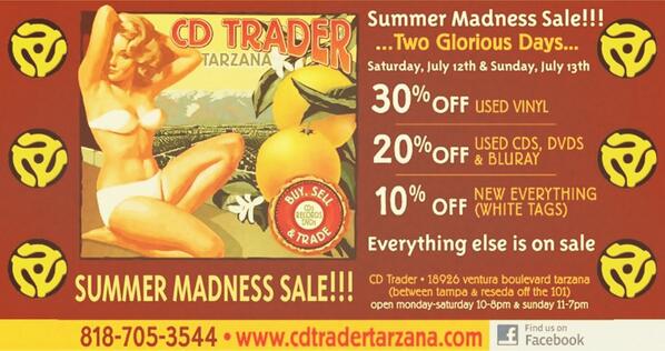 CDtrader's tweet image. Six days and counting... #sale #vinyl #LArecordstores #savings #deals #cd #dvd #bluray #tarzana #sfv #TheValley