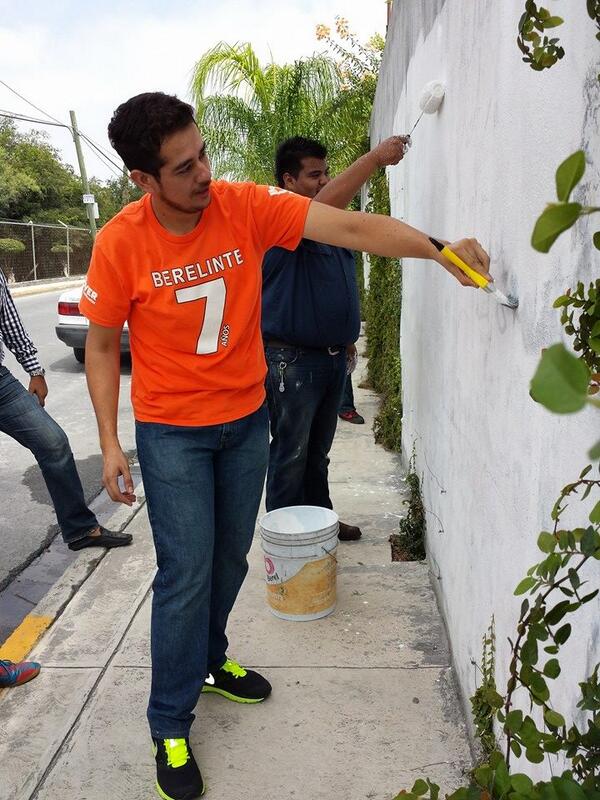 AJuvenilNL's tweet photo. Campaña @AccionJuveniI #PintemosAMexico abriendo las puertas a jóvenes a ser participativos en la política @_AJGpe http://t.co/TRdHrtj2qj