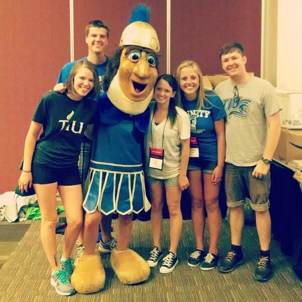 TIU's tweet photo. The TIU Trojan is attending #ChallengeKC! Stop by #revamp2014 to shake his hand. #gotrojans http://t.co/mKHaq7Yxsr