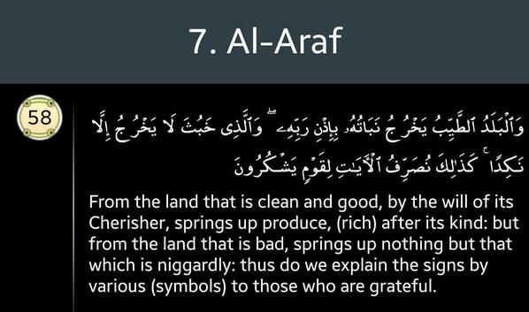 EcoQuraan's tweet image. #ecoProcess
#AlAraf #Ch7 #greenaayaat #quraan
