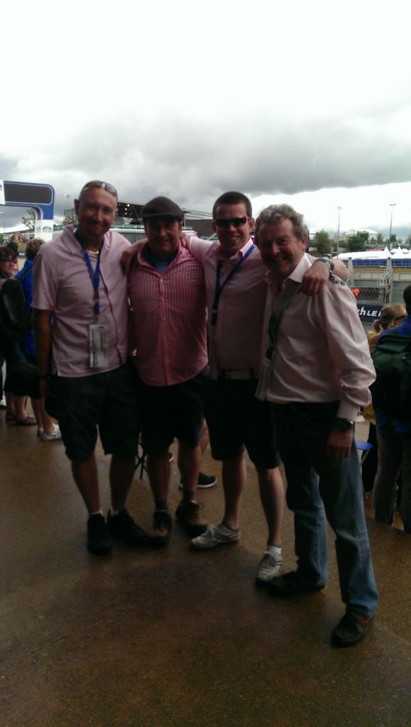 MBS weekend outing at Classic Le Mans, wearing #pinkforpapa Great job today back home <a href="/JensonButton/">Jenson Button</a> &amp; <a href="/LewisHamilton/">Lewis Hamilton</a>