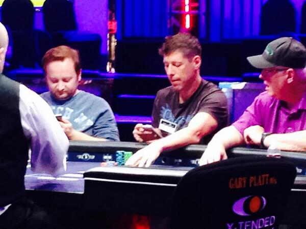 jeanettek70's tweet image. At #WSOP2014 featured table watching @HuckleberrySeed