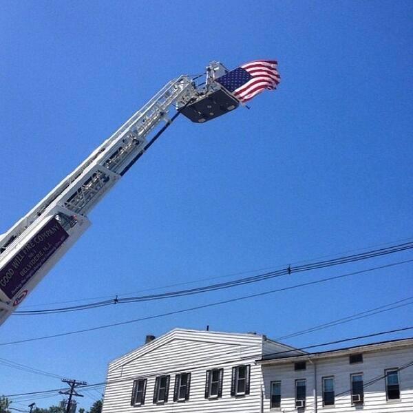 AFireStation's tweet image. Found this cool photo, not mine Thanks @ggingles93 ! #goodwillfire #merica #flagdetail #njfiretrucks #brotherhood...