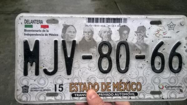 Me acabo se encontrar esta placa tirada en la Florida Naucalpan, RT por favor