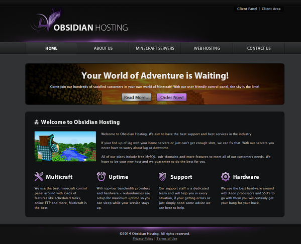 ObbyHost's tweet photo. Some new updates to the site look great so far! More to come soon :) http://t.co/dq5fK2Ar7e