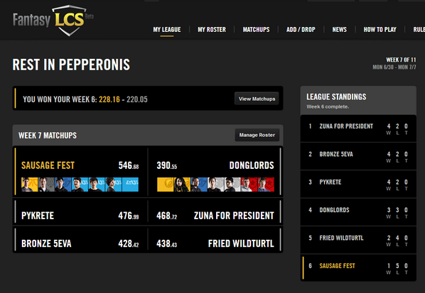Oh, looks like it's about time for my fantasy league to make a comeback. #LCS <a href="/lolesports/">LoL Esports</a> #FantasyLCS