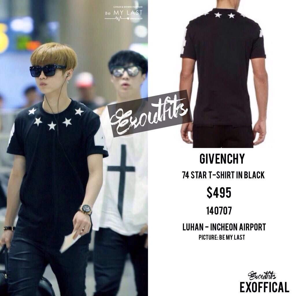 EXOFFICAL on X 140707 LUHAN Details GIVENCHY x 74 Star T shirt in Black. TAKE OUT WITH FULL CREDITS. http t OilVNZBw7F X