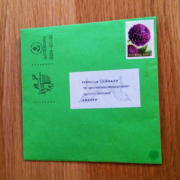 pernillabel's tweet photo. It's always nice to receive a green letter! This time from Gothenburg, Sweden. Thank you J! #letlovegrow #ljdp2014 http://t.co/Rlj1onV6Fc
