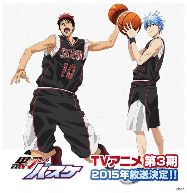 올해 3월, 2기 방송을 마친 TV애니메이션 <쿠로코의 농구>! 3기 방송시기는 2015년으로 결정되었다고 합니다:) http://bit.ly/1slr7m5Translate post
