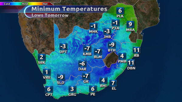 GarethEdwardsSA's tweet photo. Friendly warning ahead of tonight's cold front, tomorrow minimum temps, via @JoelGuy_ http://t.co/i1yeLhZuYh