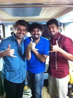 Actor_Aj's tweet photo. @Premgiamaren @Vijay_cjv  @ActorjVijay  @Actor_Vijay  @VijayFansPage @dirvenkatprabhu unseen pic! mankatha shooting!! http://t.co/2ygQ45A1ow