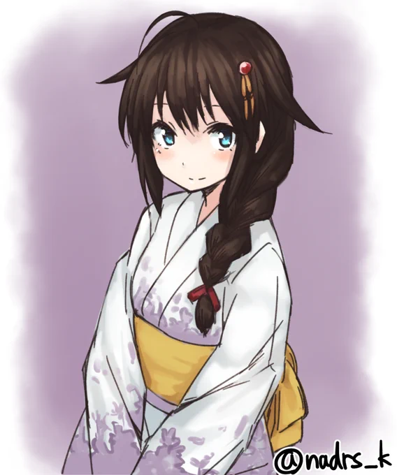 浴衣時雨 #艦これ版深夜の真剣お絵描き60分一本勝負 