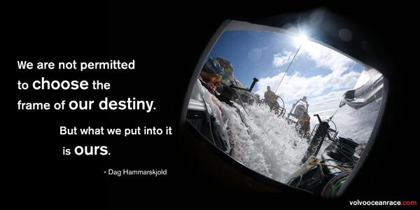"We are not permitted to choose the frame of our destiny. But what we put into it is ours."  - Dag Hammarskjöld #VOR