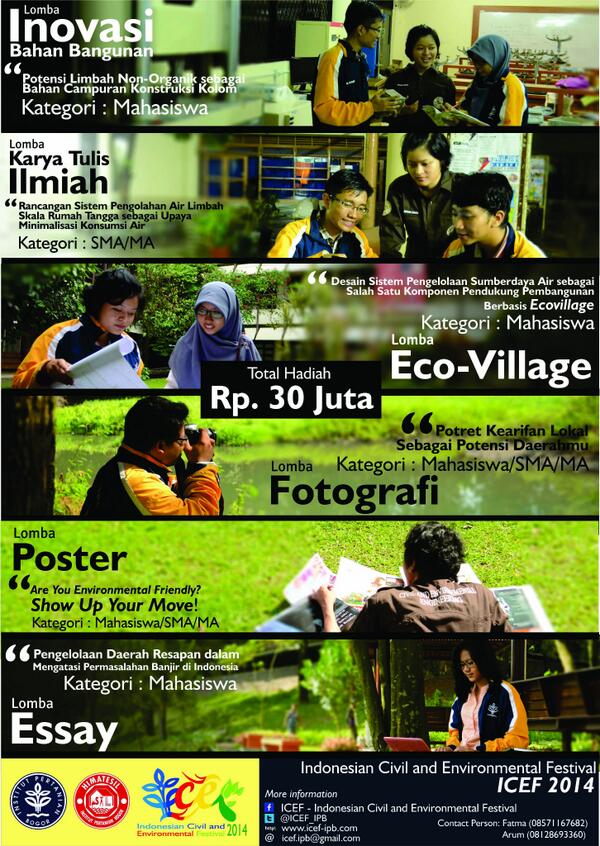 Hai <a href="/hmtsunla/">HMTS UNLA</a>, salam sipil ! Himatesil IPB proudly present ICEF 2014 Competition. Info: icef-ipb.com