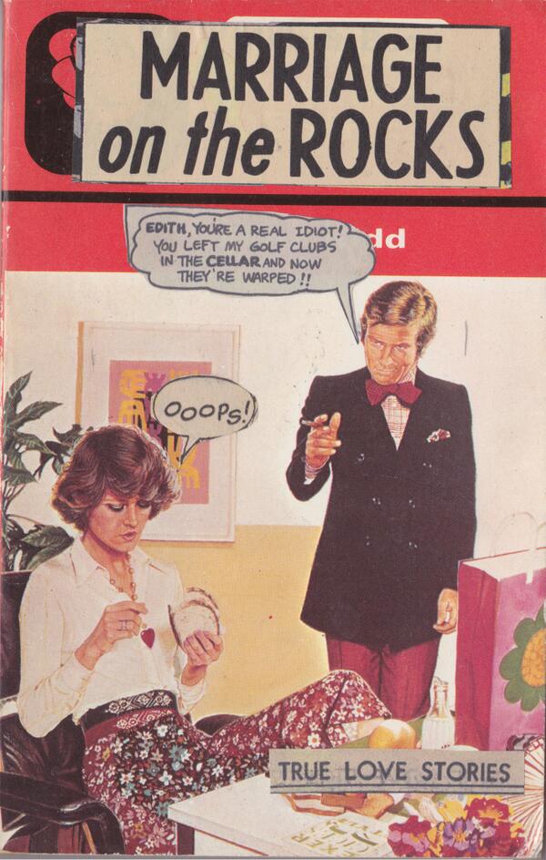 ConnorBrothers's tweet photo. scotch #onTheRocks , marriage #onTheRocks
collage on vintage paperback 
#TrueLoveStories http://t.co/SnSUUiZIfe